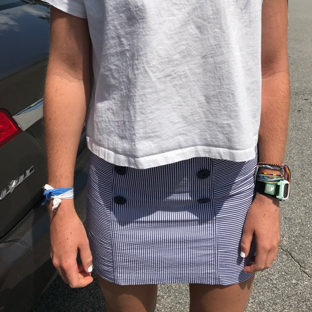 Urban Outfitters blue seersucker skirt
